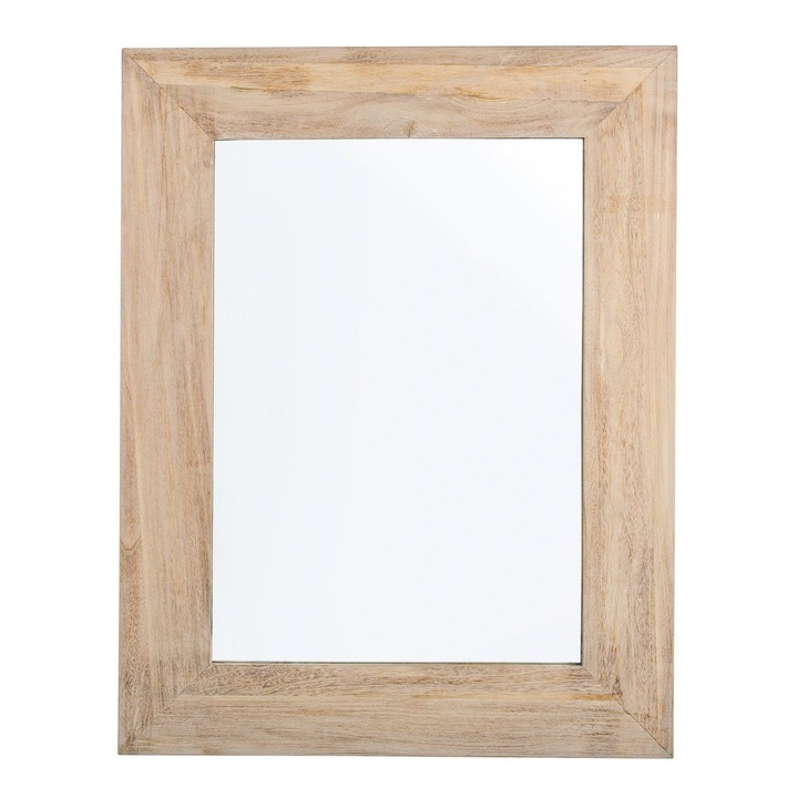 Декоративно огледало за стена с рамка от естествено дърво Tiziano 72x3x92 см