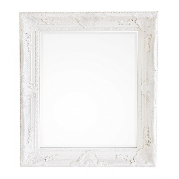 Dekoratív fali tükör Miro patinás krémszínű fa kerettel 68x10x78 cm