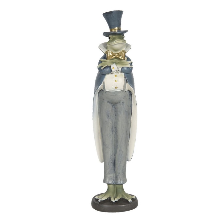 Момче жаба синя фигурка от полирезин 7 cm x 7 cm x 32 h