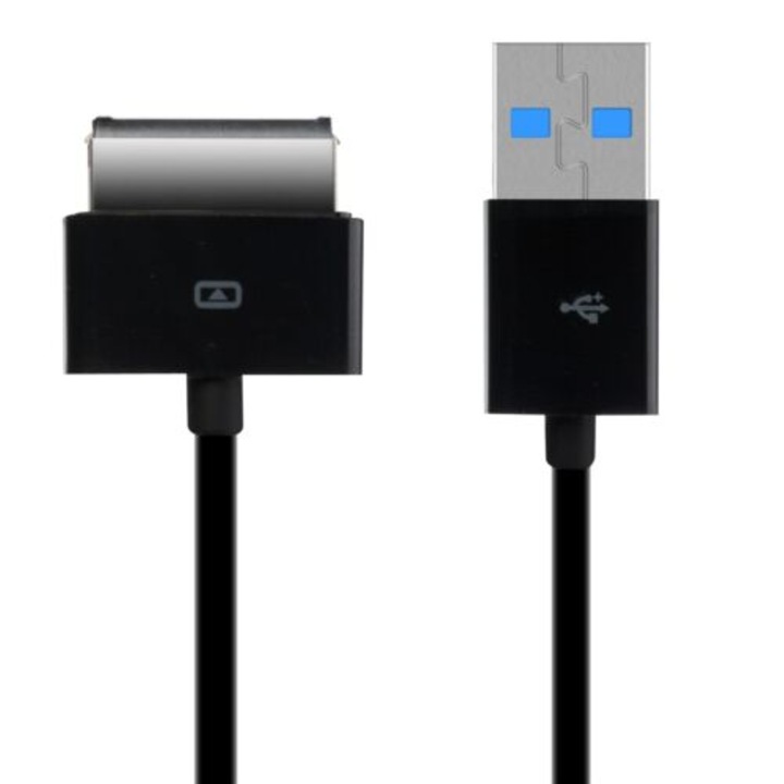 Cablu de incarcare USB pentru Asus EEE Pad Transformer TF101/TF300/TF201/TF700, Kwmobile, Negru, Plastic, 21295.01