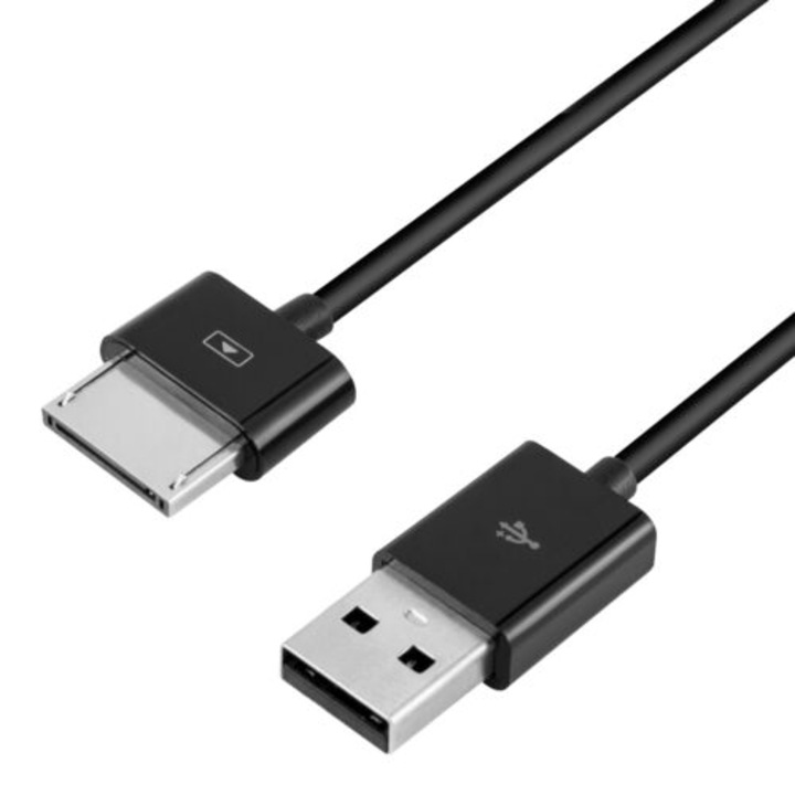 Cablu de incarcare USB pentru Asus Transformer Pad TF600 TF600T TF701 TF810C, Kwmobile, Negru, Plastic, 29881.01