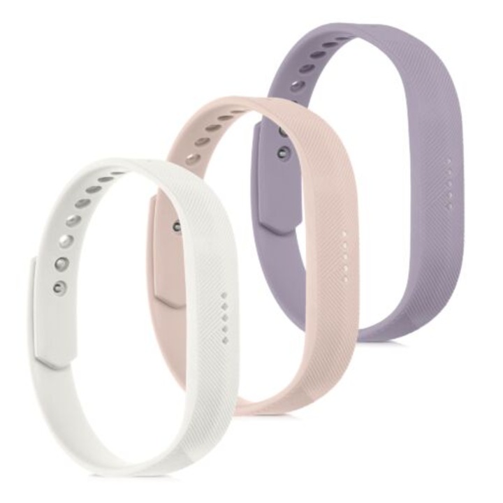 3 db pánt készlet Fitbit Flex 2-höz, Kwmobile, Multicolor, Szilikon, 39614.02