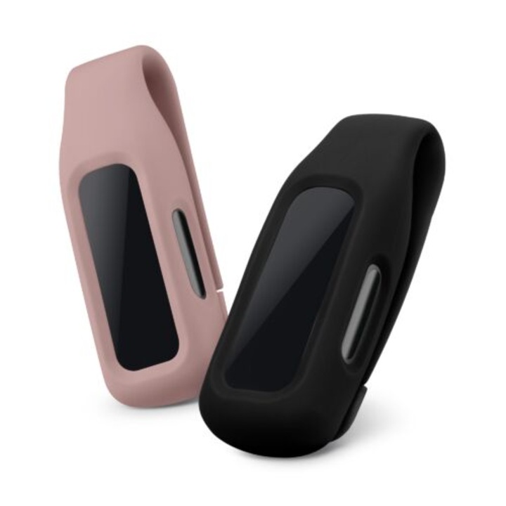 Комплект от 2 калъфа за Fitbit Inspire 2/Ace 3, Kwmobile, черен/розов, силикон, 54017.08
