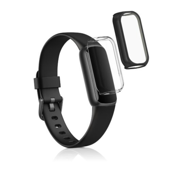 Комплект от 2 калъфа за Fitbit Luxe, Kwmobile, черен/прозрачен, силикон, 55890.01
