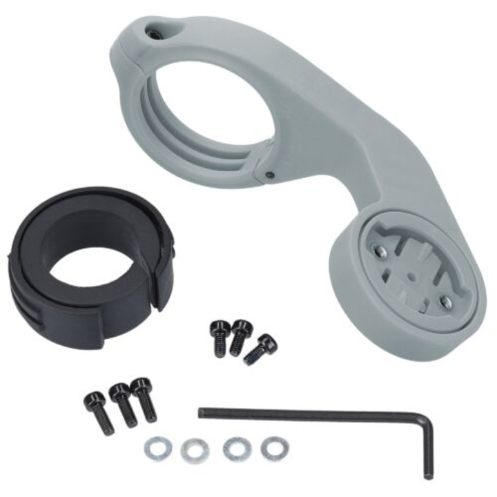 Garmin Edge GPS kerékpártartó, Kwmobile, Szürke/Fekete, Műanyag, 42698.12