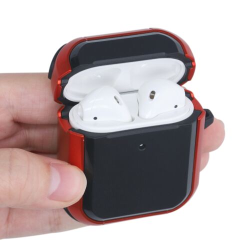 Калъф за слушалки Apple AirPods 2/AirPods 1, Kwmobile, черен/червен ...