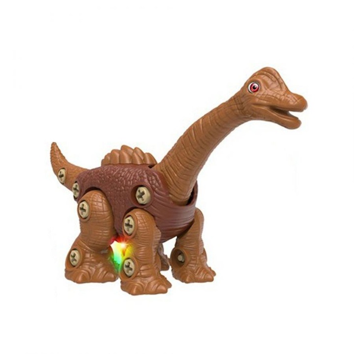 Set de constructie Dinozaur Brachinozaurus cu lumini Ntoys