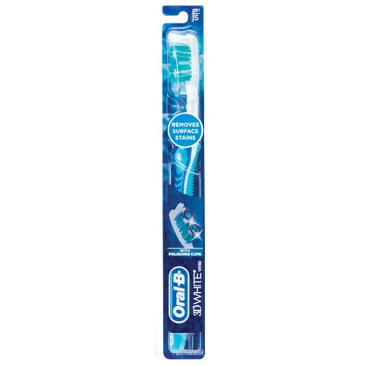Oral-B 3D White Vivid fogkefe, fogfehérítő hatás, puha, kék