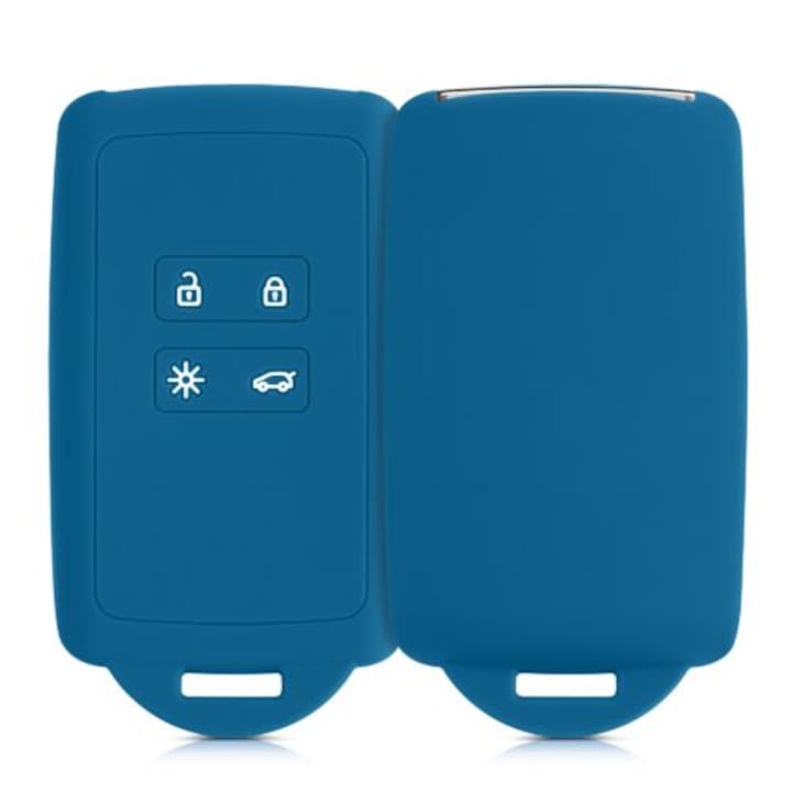 Autókulcs fedél Renault 4 gombokhoz - Smart Key, Kwmobile, kék, szilikon, 48035.228