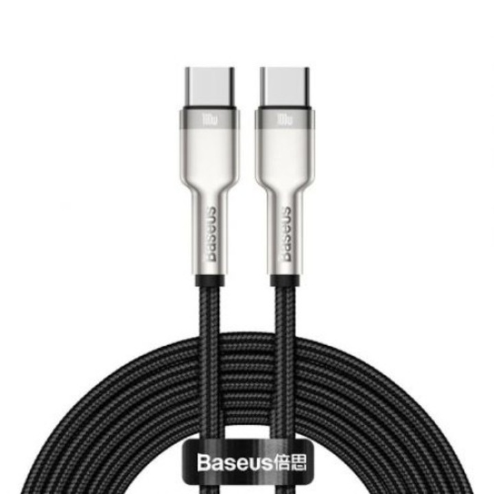 Кабел Baseus CATJK-D01, USB Type C - Type C M/M, 2m, Черен, 100W