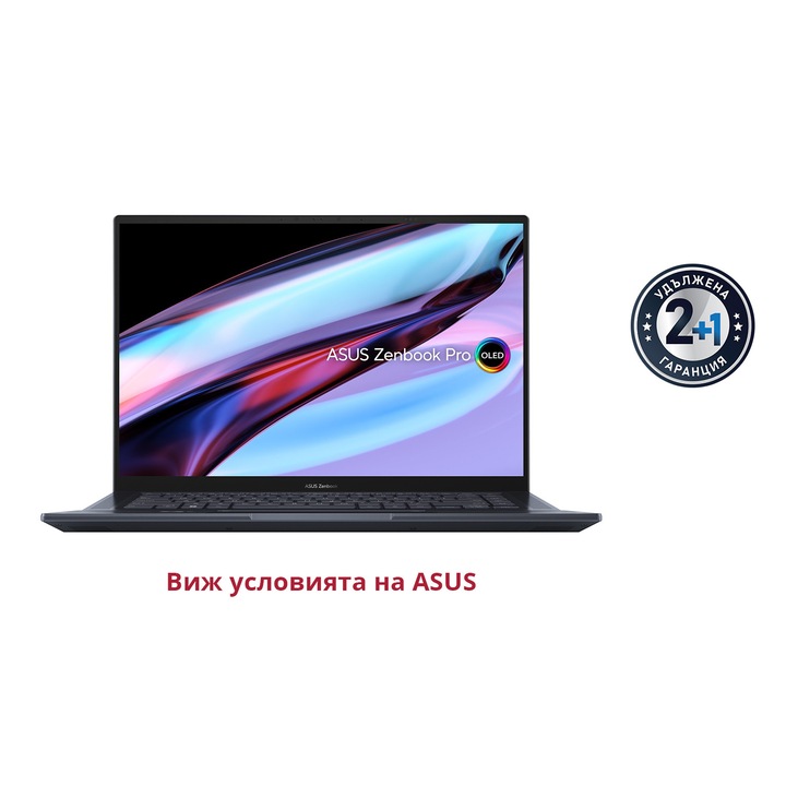 Лаптоп ASUS Zenbook Pro 16X UX7602ZM-OLED-ME951X с Intel Core i9-12900H (1.8/5.0GHz, 24M), 32 GB, 2 TB M.2 NVMe SSD, NVIDIA RTX 3060 6GB, Windows 11 Pro, Черен