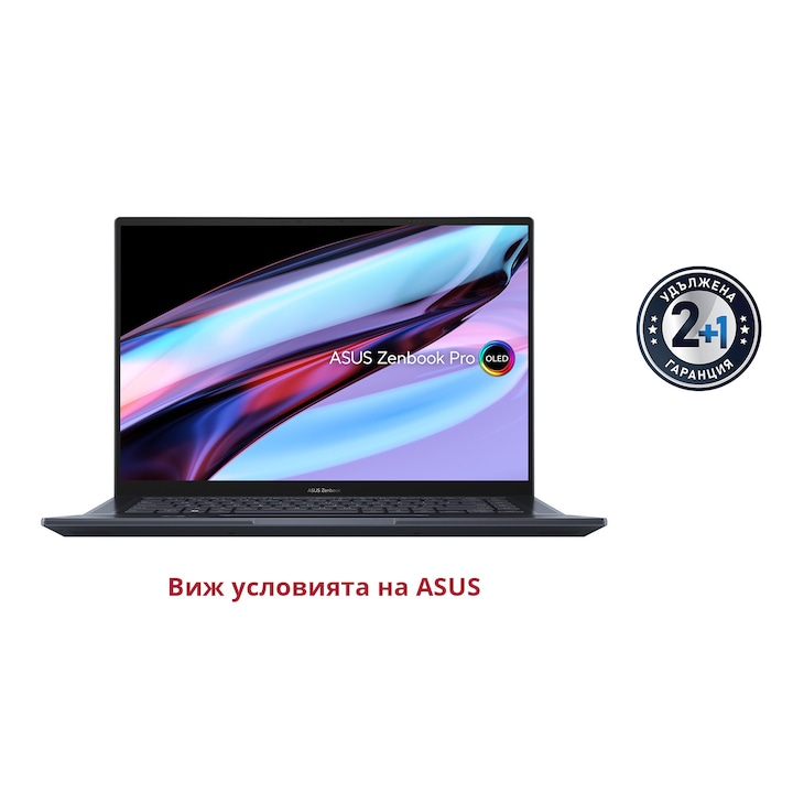 Лаптоп ASUS Zenbook Pro 16X UX7602VI-OLED-ME951X с Intel Core i9-13900H (1.9/5.4GHz, 24M), 32 GB, 2 TB M.2 NVMe SSD, NVIDIA RTX 4070 8GB GDDR6 DLSS 3, Windows 11 Pro, Черен