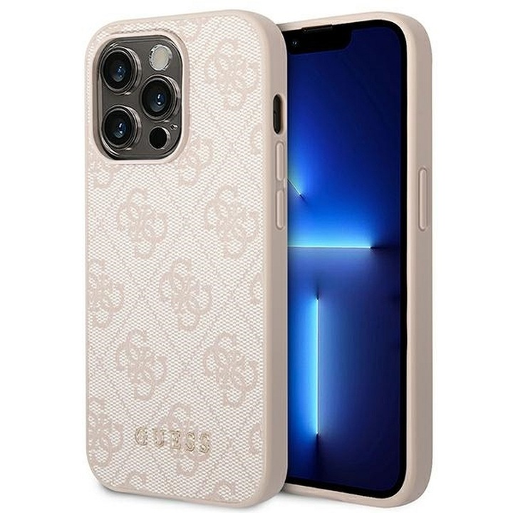 Eredeti telefontok GUESS GUHCP14XG4GFPI for iPhone 14 PRO MAX (4G Gold Logo / pink)