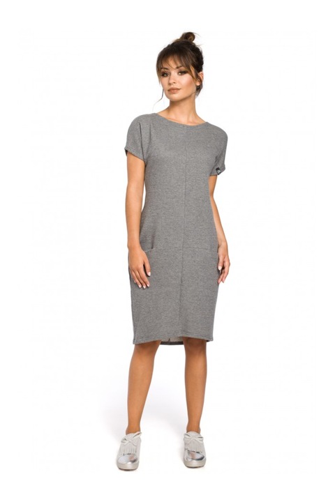 Рокля, памук/полиестер, сива, Сив