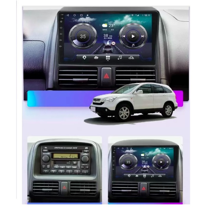 Мултимедия с навигация Honda CRV, 2001-2006, 2 GEN, 9'', Android, 4+1+16