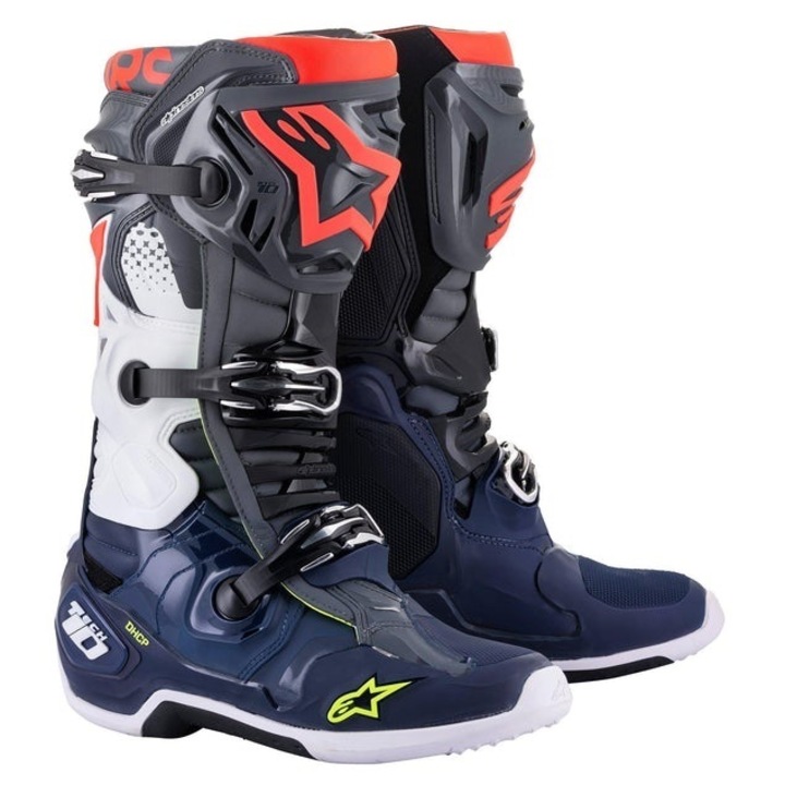 Cizme motocross Alpinestars tech 10, Gri/Rosu, 45.5