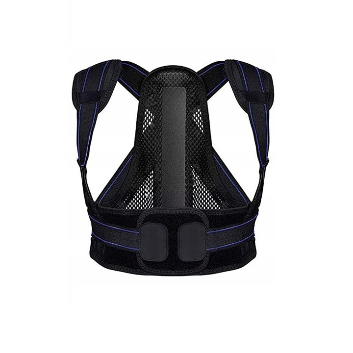 Corector de postura pentru indreptare spate, coloana si umeri, Negru, Marime L