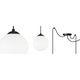 Plafoniera suspendata, Light Home, Florence, reglabile, Lungime 200 cm, Latime 15 cm, Abajur 15 cm, E27, 3 punct de lumina, sticla, Alb/Negru