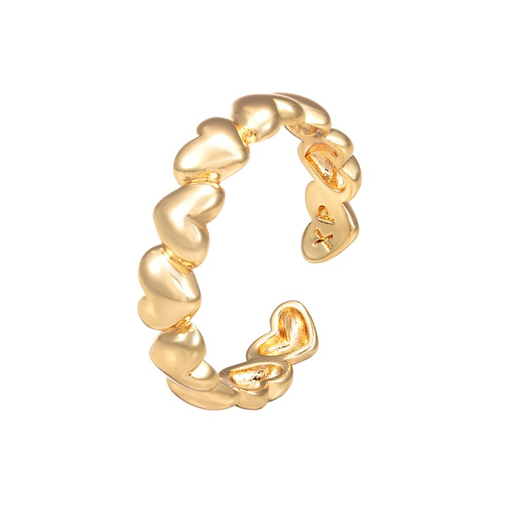 Inel dama, Aliaj, Model inima, Reglabil, Rose Gold