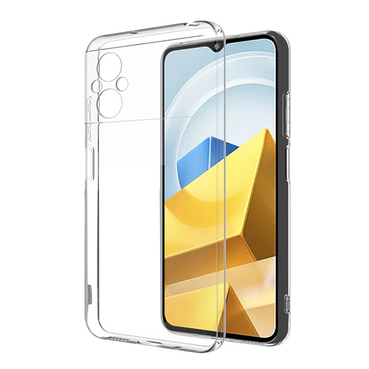 Силиконов калъф за Xiaomi Poco M5, Crystal Clear, Slim Fit, Ultra Protection Technology, Camera Protection, Transparent