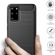 AZIAO Carbon Resistance калъф за Samsung Galaxy S20 Plus 4G / S20 Plus 5G, TPU по-добра защита, Fiber Design, Anti-Shock Optimization, Long Term Case, Titanium Black