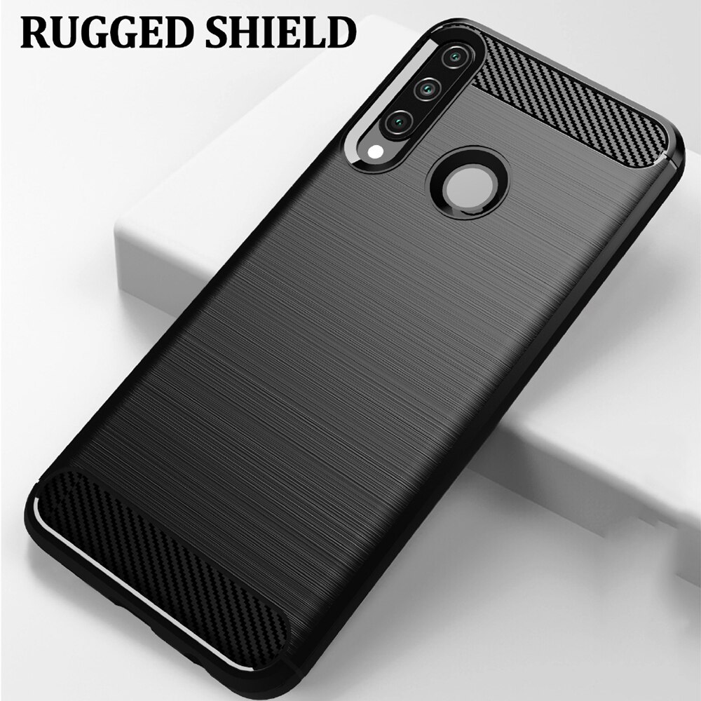 Husa pentru Huawei Y6p - Techsuit Carbon Silicon - Neagra, Smartphosis
