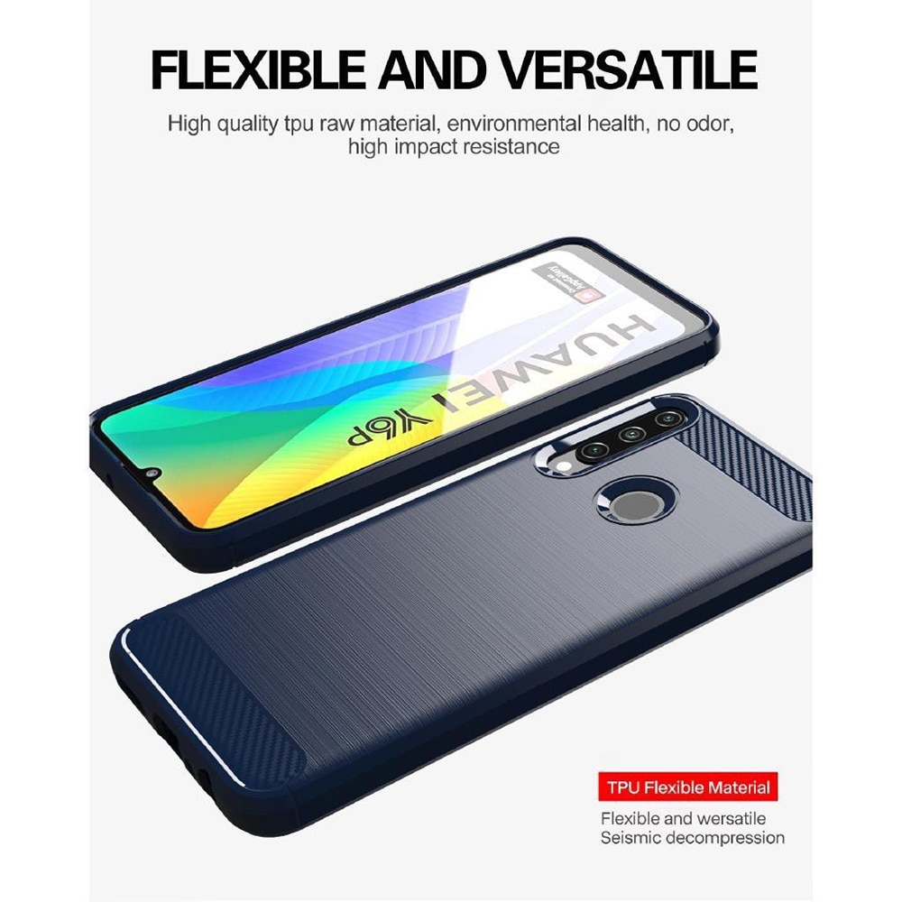 Husa pentru Huawei Y6p - Techsuit Carbon Silicon - Neagra, Smartphosis