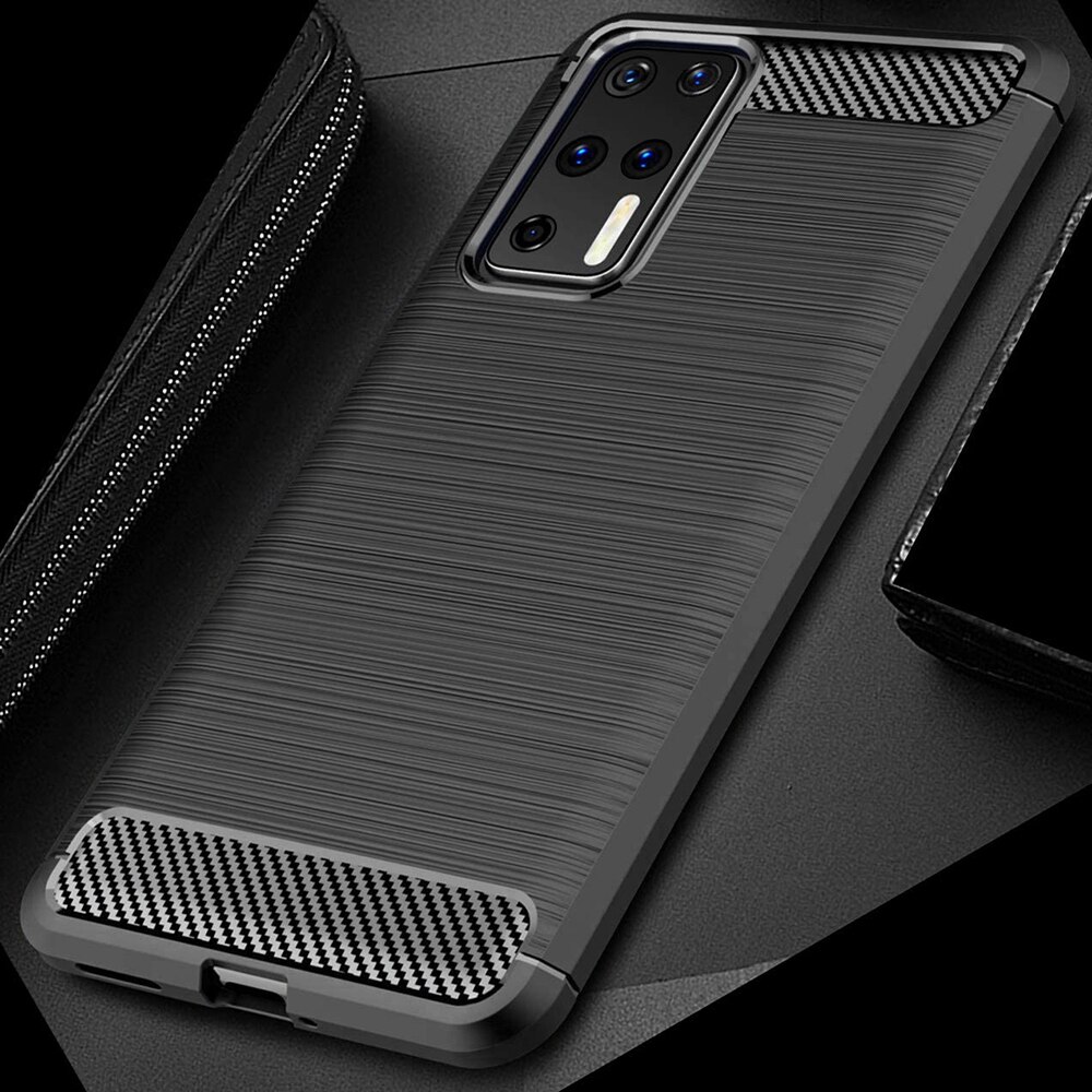 Husa pentru Huawei P40 Pro Plus - Techsuit Carbon Silicon - Negru