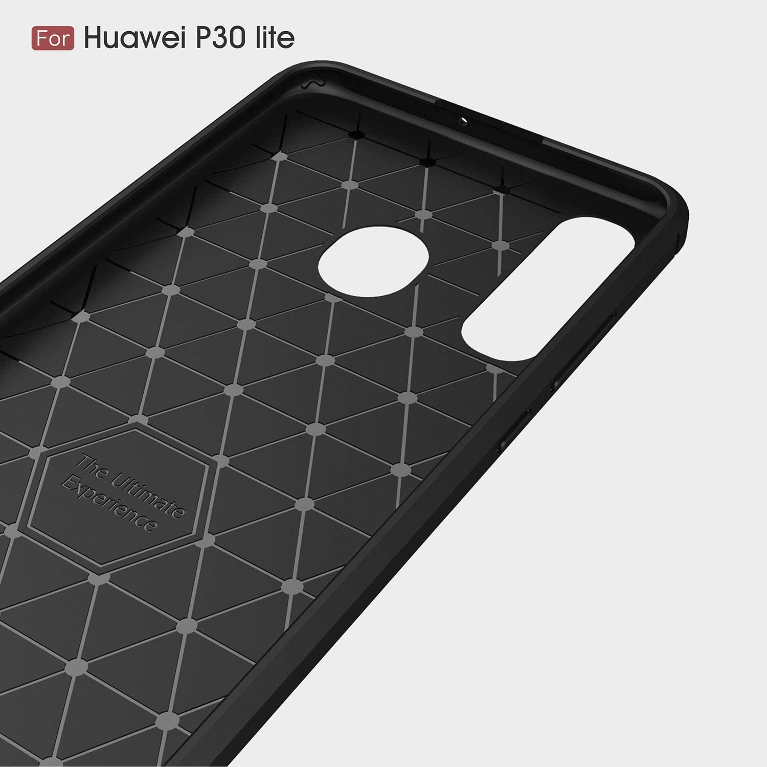 Husa protectie Mat-Tech compatibila cu Huawei P30 Lite Textura Carbon, Finisaj Mat, Anti-Shock, Anti-Fingerprint, Rezistenta la impact, Negru