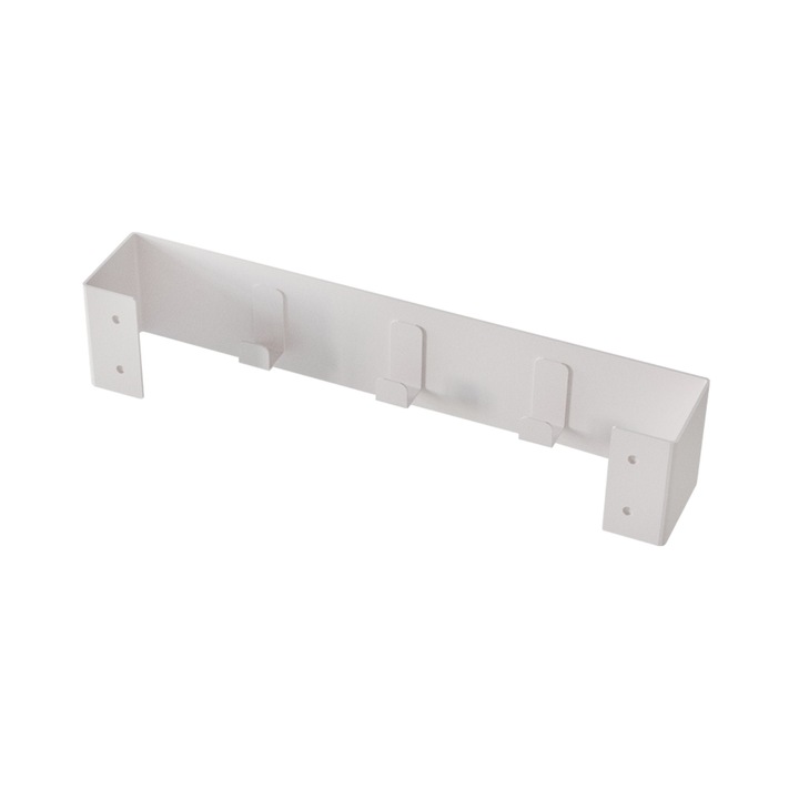 Suport pentru prosoape, Dabstory, Inox, 40x7x8 cm, Alb