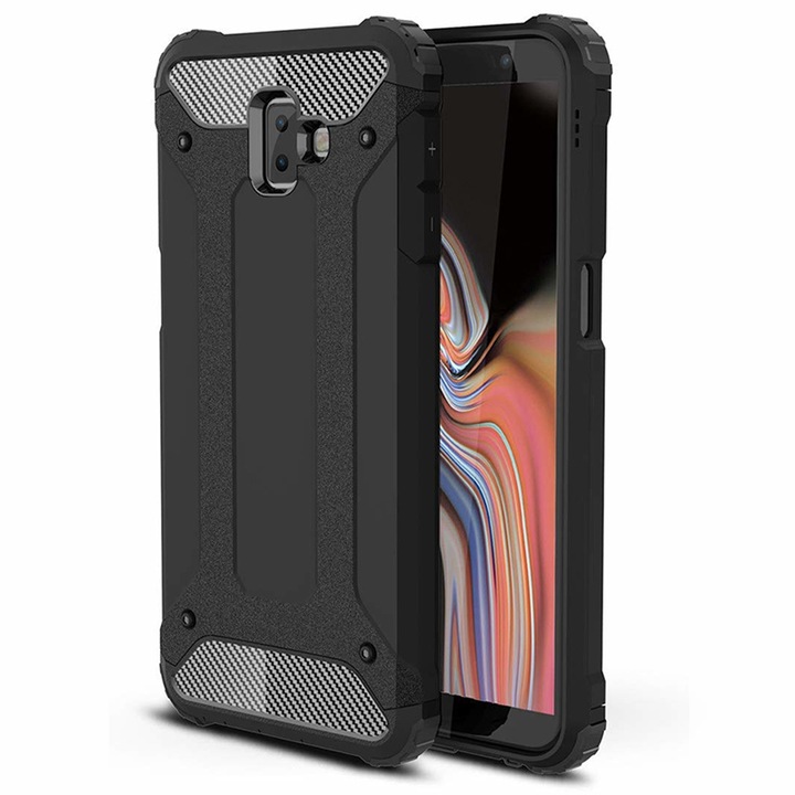 Кейс за Samsung Galaxy J6 Plus, Techsuit Hybrid Armor, черен