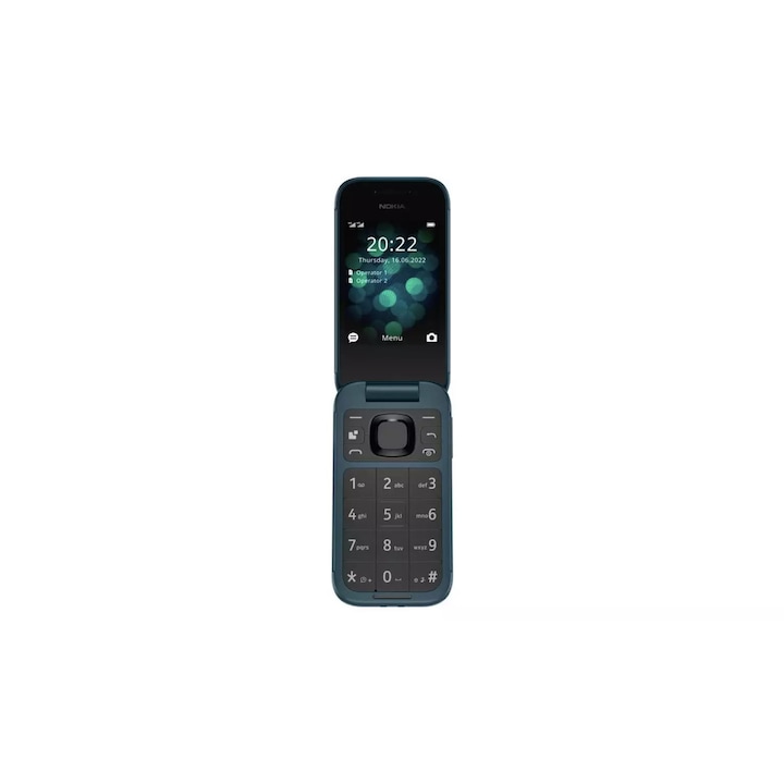 Nokia 2660 Flip Mobiltelefon, Dual SIM, 4G, Blue