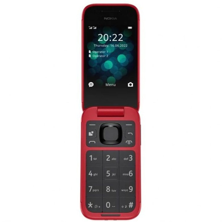 Telefon mobil Nokia 2660 Flip, 4G, 128 MB, 48 MB RAM, Dual SIM, Rosu