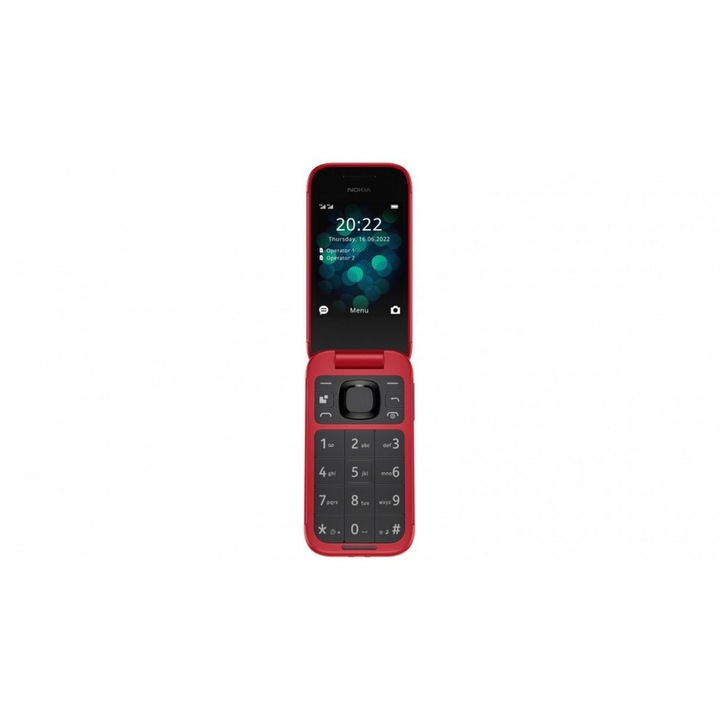 Telefon mobil Nokia 2660 Flip, 4G, 128 MB, 48 MB RAM, Dual SIM, Rosu