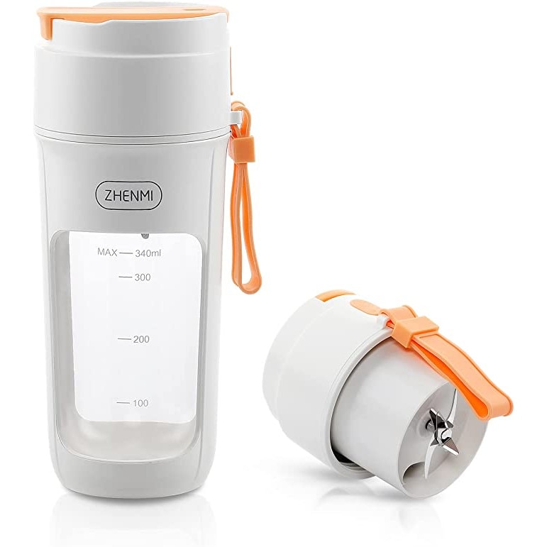 Mini blender electric portabil Zhenmi, reincarcabil prin USB, cu 8 lame