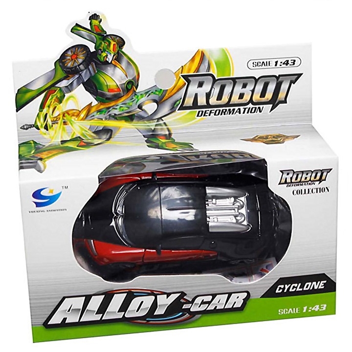 Transformatoare pentru copii EmonaMall W4737, metal, masina - robot, negru