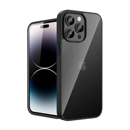 Husa pentru IPhone 14 PRO MAX, MobileSmart, Hybrid ultra slim, carcasa spate Antisoc, hardcase, Negru