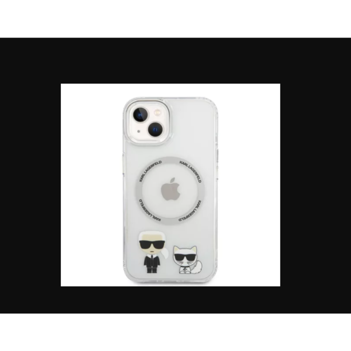 Karl Lagerfeld KLHMP14MHKCT Apple iPhone 14 Plus hardcase transparent Karl & Choupette Aluminium Magsafe telefontok