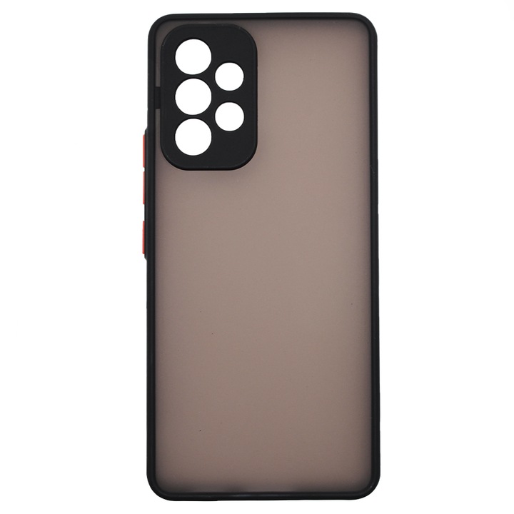 Защитен калъф за Samsung Galaxy A53 5G, силиконов TPU, ултра защита, модерен опушен дизайн, черен