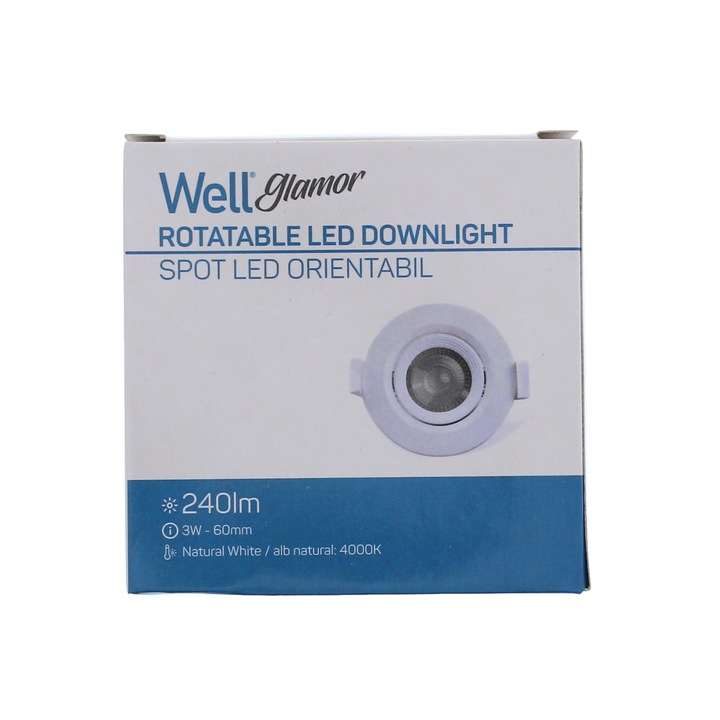Спот LED Well, 3W, Светлинна температура (4000K), 60 мм, Енергиен клас G