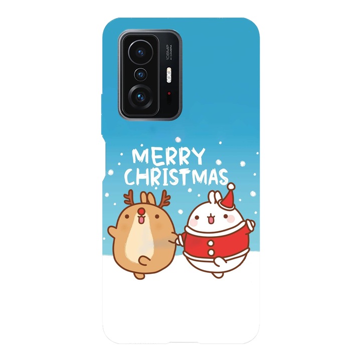 Коледен калъф, съвместим с модел Xiaomi Mi 11 Pro Cute Merry Christmas, силикон, TPU, обратното