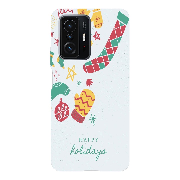 Коледен калъф, съвместим с Xiaomi Redmi Note 11 Pro модел Коледни чорапи, Силикон, TPU, обратното