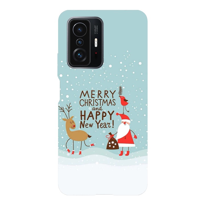 Husa Craciun compatibila cu Xiaomi Redmi Note 11 Pro model Merry Christmas and a happy new year, Silicon, TPU, Viceversa