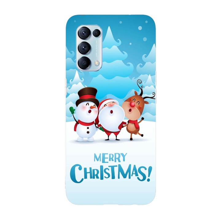Коледен калъф, съвместим с Oppo Reno 5 4G модел Christmas carol, силикон, TPU, обратното