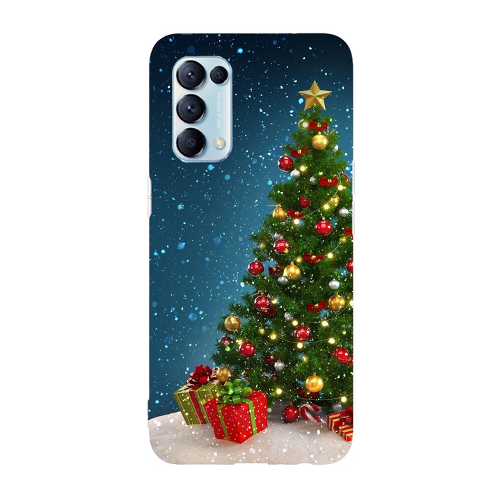 Коледен калъф, съвместим с модел Oppo Reno 5 4G Christmas Tree, силикон, TPU, обратното