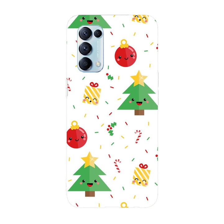 Коледен калъф, съвместим с Oppo A77 модел Kawaii Коледен подарък, Силикон, TPU, обратното