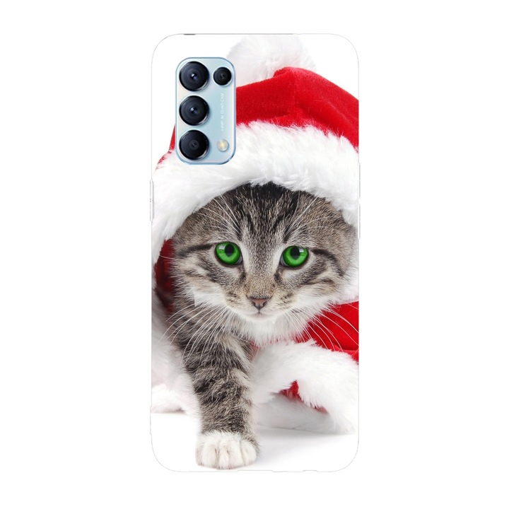 Коледен калъф Viceversa, Съвместим с Oppo Reno 5 4G модел Kitty Christmas, Silicon, TPU