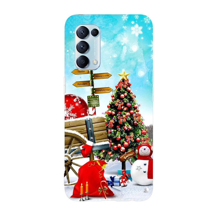 Коледен калъф, съвместим с модел Oppo Reno 5 4G Santa's Journey, силикон, TPU, обратно