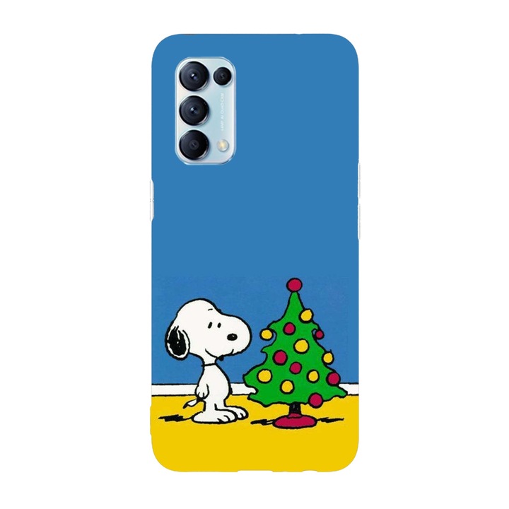 Коледен калъф, съвместим с Oppo Reno 5 4G модел Snoopy Christmas tree, Силикон, TPU, Обратно