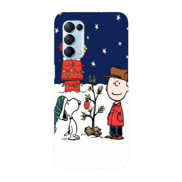 Коледен калъф, съвместим с Oppo Reno 5 4G модел Snoppy's Christmas Eve, Silicon, TPU, Viceversa